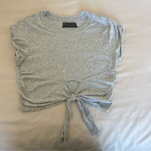 Urban Outfitters Light Gray Tie-Front Tee